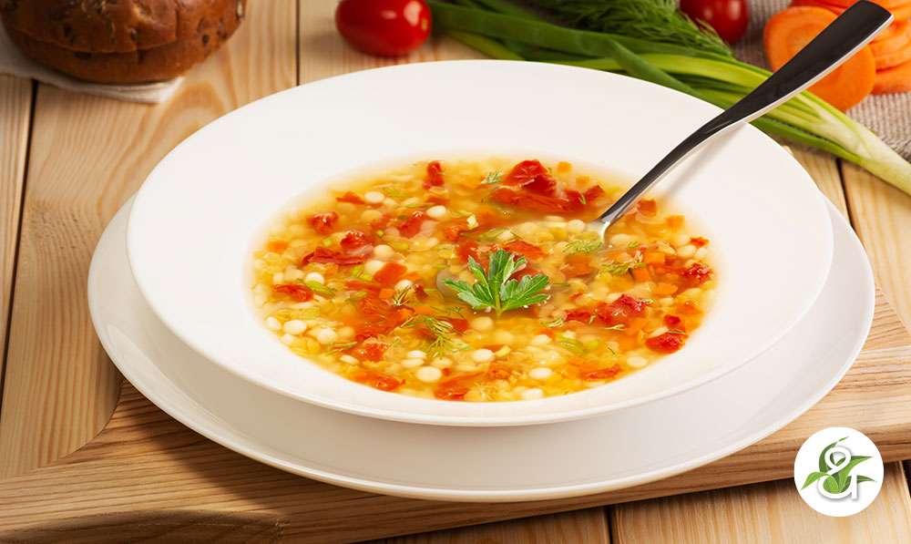 Pasta e lenticchie, con carote e sedano (per una persona)